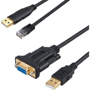 CableCraetion USB to RS232 Serial Adapter (FTDI Chip), 6.6 Feet with USB Console Cable 6 FT