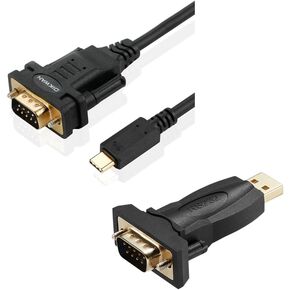 نوع USB C إلى RS232 DB9 كابل محول المنفذ التسلسلي و USB إلى محول RS232 مع مجموعة شرائح FTDI
