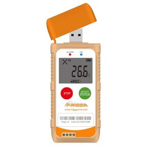 Frigga 5 Pack Single Use Temperature Humidity Data Logger Digital Temperature Recorder 100 Days High Accuracy USB Temperature Loggers Cold Chain 14400 Points PDF CSV Report,M1H