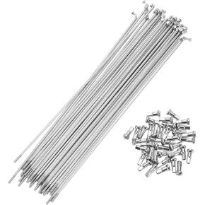Bike Bicycle Spokes 14G Bicycle Mountain Bike Spokes Carbon Steel Silver Tone 36Pcs