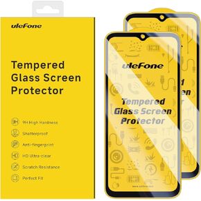 Ulefone 2-Pack Screen Protector Armor 28 Series, Shatterproof Tempered Glass [9H Hardness] [99.99% HD Clear] [Anti Fingerprint] [Perfect Fit]