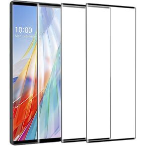 3 Pack Screen Protector for L-G Wing 5G,Anti-Scratch 9H Hardness Full Coverage For L-G Wing 5G Black Edges Silk Print Tempered glass Protector Film.
