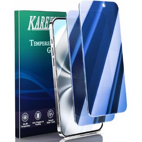 KAREEN 2 Pack for iPhone 16 Pro Max Privacy Screen Protector, 9H Tempered Glass, Gradient Anti Spy Anti Blue Light, Full Coverage, 6.9 Inch Blue