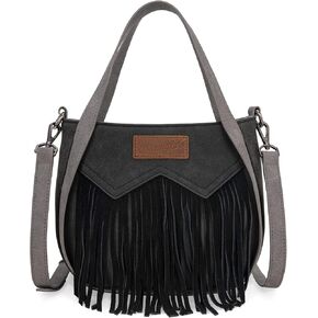 Wrangler Fringe Top-Handle Bag Medium Western Crossbody Purse for Women