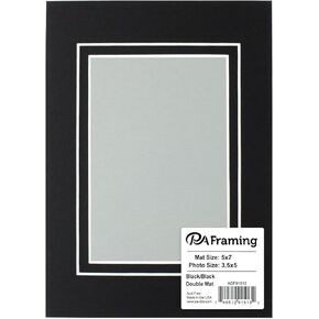 ADF Mat Dbl 5x7/3.5x5 WhtCore Black/Black
