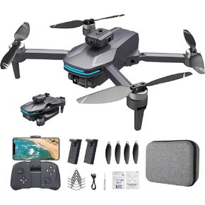 Foldable Drone with 4K Electrically Adjustable Dual Camera for Beginner, Brushless RC Quadcopter with Altitude Hold, Carring Case, Headless Mode, Obstacle Avoidance