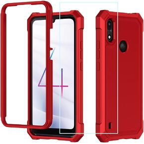for Gabb Phone 4 Case with Screen Protector,Gabb 4 Phone Case Front Silicone Bumper Frosted PC Back Full Body Protection Military Grade Rugged Corner Cover for Kids Teens Blue
