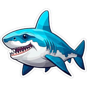 Shark Sticker 4 Inch - Waterproof Animal Vinyl Decal for Laptop Water Bottle Car Tumbler - Durable Aesthetic Long-Lasting Stickers for Adults ID44990