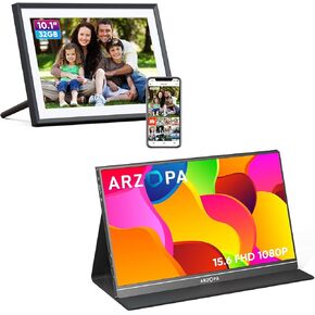ARZOPA 15.6" Portable Monitor and 10.1" Electronic Digital Picture Frame