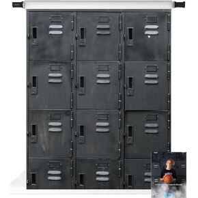 Gym Locker Room Background Kate Vintage Dark Cabinet Sports Backdrop for Photography Back to School Backdrop, 8x8ft