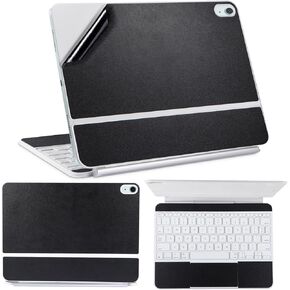 IMMOENUC Protective Skin Sticker for 2025 iPad Air M3 (A3268/A3269) 13-inch Magic Keyboard 3-Side ull Coverage Protective Vinyl Decals Self-Adhesive,Pre-Cut (Top/Bottom/Keyboard Panel)（Black）