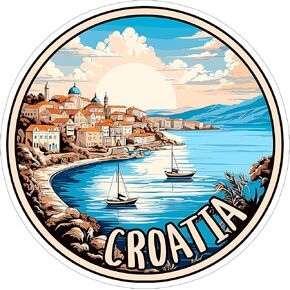 Croatia Sticker 4 Inch - Waterproof Vinyl Decal for Laptop Water Bottle Car Tumbler - Durable Aesthetic Long-Lasting Stickers for Adults ID44990