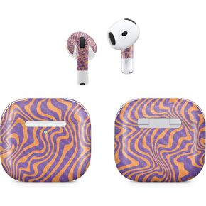 (2 Pack) Headphone Skin Compatible with Apple AirPods 4 - Polygon Grunge - Premium 3M Vinyl Protective Wrap Decal Cover - Easy to Apply | Crafted in The USA by MightySkins