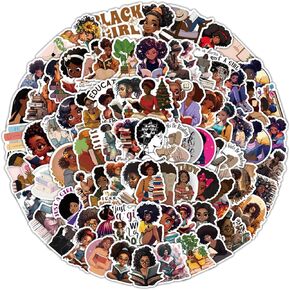 100PCS Black Girls Bookish Stickers for Kindle, Black Girl Magic Water Bottle Bookish Stickers for Kids Teens Students Teachers, Reading Lovers Book Ebook Case Accessories