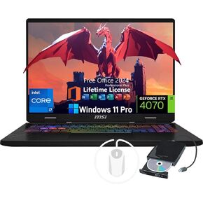 MSI Crosshair 16 Gaming Laptop - GeForce RTX 4070, Intel 16 Cores i7 14650HX, External CD/DVD Drive, 16" 144HZ FHD+ Display, MS Office Lifetime 2024, AI Ready, 64GB DDR5, 4TB SSD, Windows 11 Pro