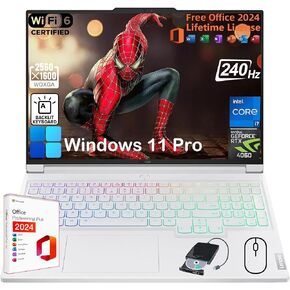 Lenovo Legion 7i Gaming Laptop - w/Office 2024 Lifetime • Intel 20-Core i7-14700HX CPU • 16" WQXGA 240Hz Display • RTX 4060 • Backlit KB • Fingerprint • Win 11 Pro & External DVD (32GB RAM | 2TB SSD)