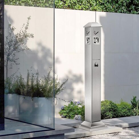 VEVOR Cigarette Butt Receptacle, Commercial Cylinder Cigarette Butt Container, Freestanding and Weatherproof Outdoor Cigarette Butt Disposal for Garden, Office, Restaurant, Hotel, Bar, Patio, Black in Saudi Arabia