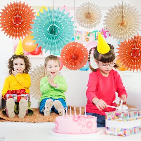 SUNBEAUTY 10 Pcs Candy Hanging Paper Fans Decorations Christmas Candy Party Classroom Decorations Candy Land Party Decoration Candy Decorations Paper Fans for Christmas Birthday Baby Shower in Kuwait
