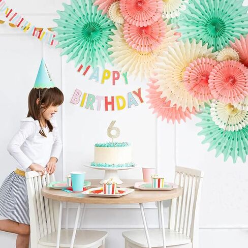 SUNBEAUTY 10 Pcs Candy Hanging Paper Fans Decorations Christmas Candy Party Classroom Decorations Candy Land Party Decoration Candy Decorations Paper Fans for Christmas Birthday Baby Shower in Kuwait