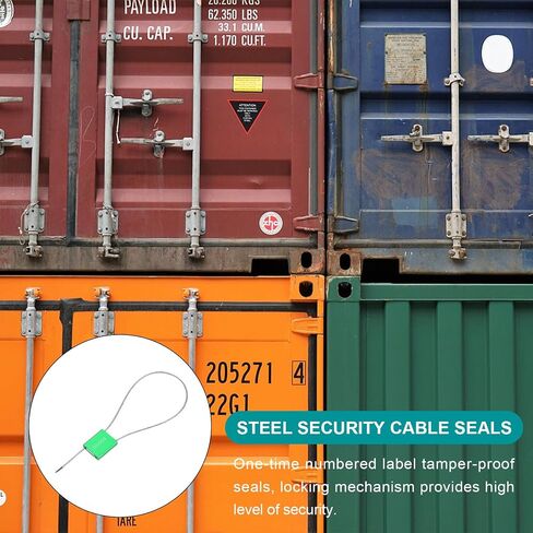 MECCANIXITY Steel Security Cable Seals 13 Inch Disposable Numbered Tags Tamper Proof Seal Self Locking for Truck Trailers Container Shipping Black, Pack of 100 in Saudi Arabia