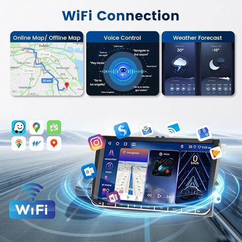8 Core 4G+64G CAR RADIO لـ VW PASSAT JETTA TIGUAN GOLF MK5 MK6 T5 EOS POLO مع CARPLAY اللاسلكي Android Auto ، 9 بوصة 1280 * 720P IPS شاشة تعمل باللمس in Saudi Arabia