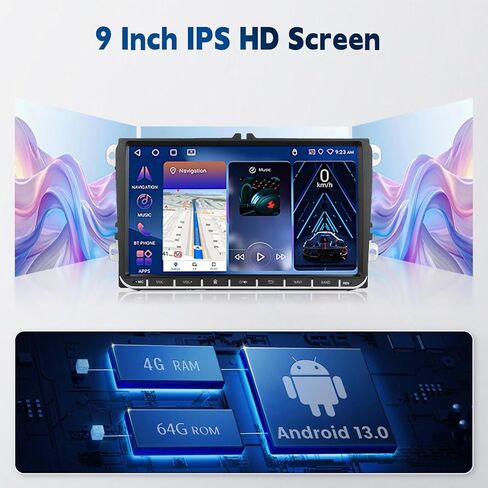 8 Core 4G+64G CAR RADIO لـ VW PASSAT JETTA TIGUAN GOLF MK5 MK6 T5 EOS POLO مع CARPLAY اللاسلكي Android Auto ، 9 بوصة 1280 * 720P IPS شاشة تعمل باللمس in Saudi Arabia