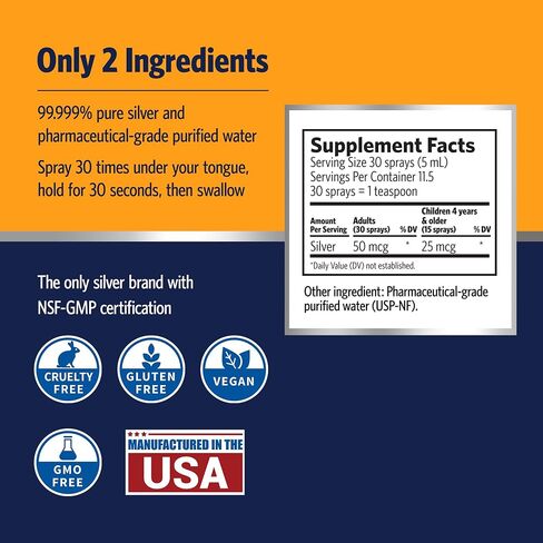 Sovereign Silver Bio-Active Silver Hydrosol for Immune Support - 10 ppm, 2oz (59mL) - Fine Mist Spray in Kuwait