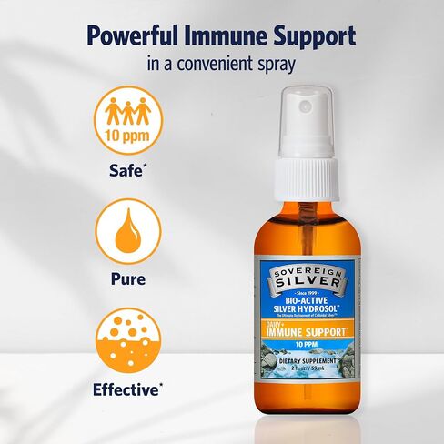 Sovereign Silver Bio-Active Silver Hydrosol for Immune Support - 10 ppm, 2oz (59mL) - Fine Mist Spray in Kuwait