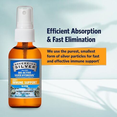 Sovereign Silver Bio-Active Silver Hydrosol for Immune Support - 10 ppm, 2oz (59mL) - Fine Mist Spray in Kuwait