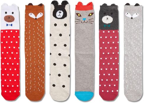 TRENSOM Funny Animal Socks for Girls - Cute Cat Panda Chicken Socks for Kids 6 Pack, Funny Crazy Girl Gifts in Saudi Arabia