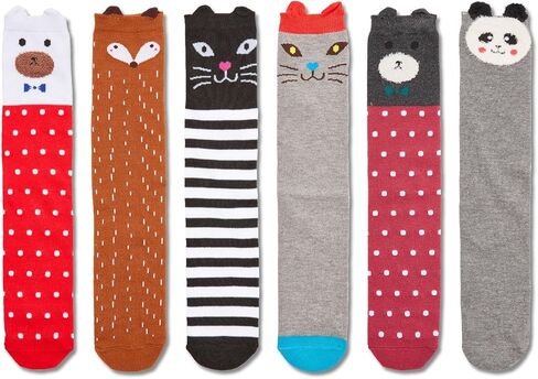 TRENSOM Funny Animal Socks for Girls - Cute Cat Panda Chicken Socks for Kids 6 Pack, Funny Crazy Girl Gifts in Saudi Arabia