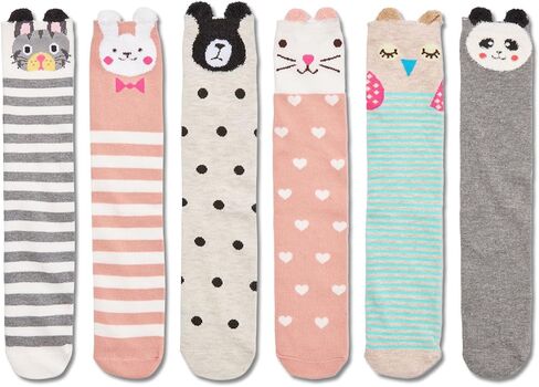 TRENSOM Funny Animal Socks for Girls - Cute Cat Panda Chicken Socks for Kids 6 Pack, Funny Crazy Girl Gifts in Saudi Arabia