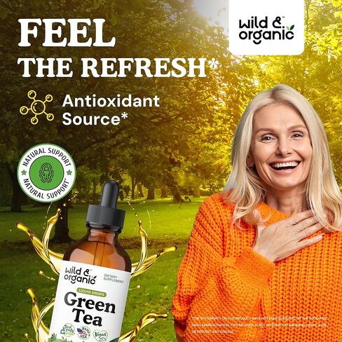 Green Tea Extract Drops - Organic Green Tea Liquid Supplement - Camellia Sinensis Tincture - Vegan, Alcohol Free - 2 fl oz in Kuwait