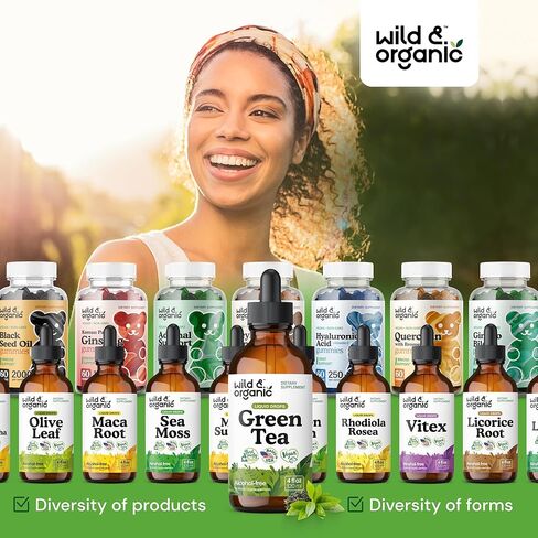 Green Tea Extract Drops - Organic Green Tea Liquid Supplement - Camellia Sinensis Tincture - Vegan, Alcohol Free - 2 fl oz in Kuwait