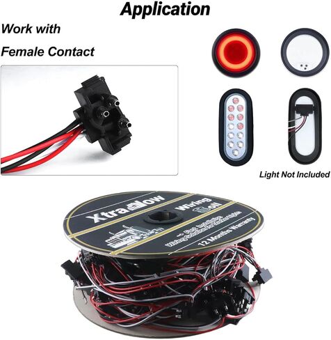 لفة موصل تسخير الأسلاك 2 سلك 150 عدد مع 2 مقابس رصاصة أنثى 6 بوصات مقابس تباعد الرصاص للشاحنات والمقطورات وأضواء إزالة العلامات الجانبية LED in Kuwait