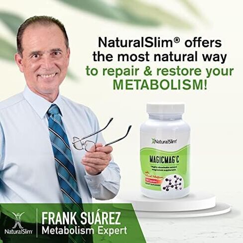 كبسولات سيترات المغنيسيوم NaturalSlim MagicMag C – مكمل المغنيسيوم مع البوتاسيوم الطبيعي | دعم النوم وصحة القلب وتخفيف تشنجات العضلات | خالي من الغلوتين، 100 كبسولة (عبوة واحدة) in Kuwait