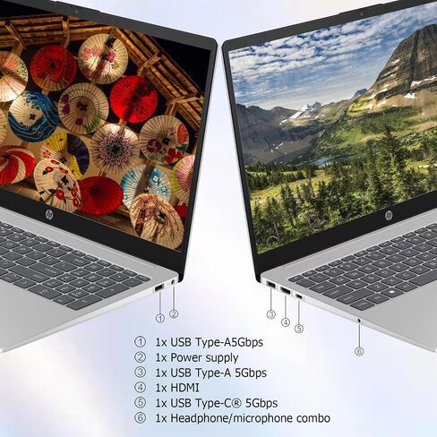 HP LAPTOP ، 15.6 "HD Display Business Business Captops ، Intel Core I5-1334U ، 32GB RAM ، 2TB SSD ، Iris XE Graphics ، WiFi 6 ، Bluetooth ، Fast Charge ، Win 11 Pro ، Silver in Kuwait