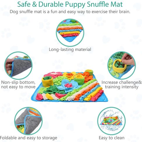 ORIA Snuffle Mat for Dogs, Interactive Sniff Mat for Boredom, Slow Eating, Keep Busy, Encourages Natural Foraging Skills, Dog Puzzle Toys for Dogs Cats Rabbits, 15x15 inch in Kuwait