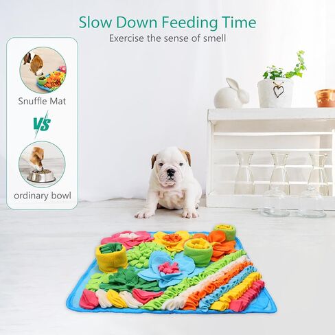 ORIA Snuffle Mat for Dogs, Interactive Sniff Mat for Boredom, Slow Eating, Keep Busy, Encourages Natural Foraging Skills, Dog Puzzle Toys for Dogs Cats Rabbits, 15x15 inch in Kuwait
