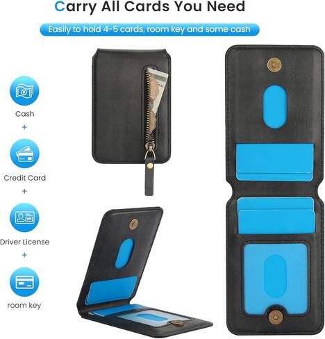 Ysnzaq 2-in-1 Detachable Magnetic Wallet Case for Google Pixel 9 Pro XL with Card Slots, Premium PU Leather RFID Blocking Case with Flip Kickstand for Google Pixel 9 Pro XL ZFT Black in Saudi Arabia