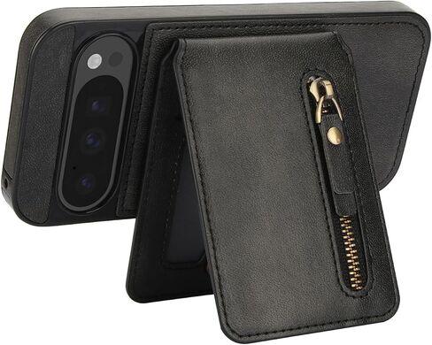 Ysnzaq 2-in-1 Detachable Magnetic Wallet Case for Google Pixel 9 Pro XL with Card Slots, Premium PU Leather RFID Blocking Case with Flip Kickstand for Google Pixel 9 Pro XL ZFT Black in Saudi Arabia