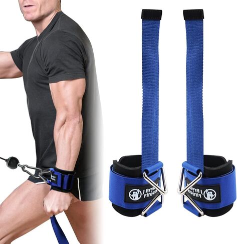 J Bryant Fitness Wrist Straps for Weightlifting and Cable Machines - Premium Padded Wrist Cuffs with Sturdy Triangle Buckle Ideal for Arm Training Tricep Extensions Upright Rows and Recovery Workouts in Kuwait