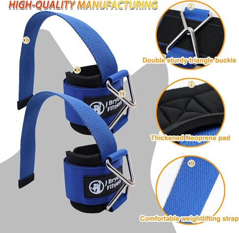 J Bryant Fitness Wrist Straps for Weightlifting and Cable Machines - Premium Padded Wrist Cuffs with Sturdy Triangle Buckle Ideal for Arm Training Tricep Extensions Upright Rows and Recovery Workouts in Kuwait