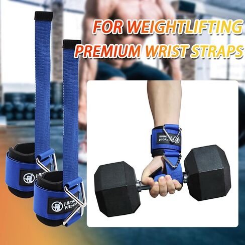 J Bryant Fitness Wrist Straps for Weightlifting and Cable Machines - Premium Padded Wrist Cuffs with Sturdy Triangle Buckle Ideal for Arm Training Tricep Extensions Upright Rows and Recovery Workouts in Kuwait
