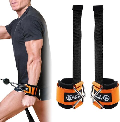 J Bryant Fitness Wrist Straps for Weightlifting and Cable Machines - Premium Padded Wrist Cuffs with Sturdy Triangle Buckle Ideal for Arm Training Tricep Extensions Upright Rows and Recovery Workouts in Kuwait