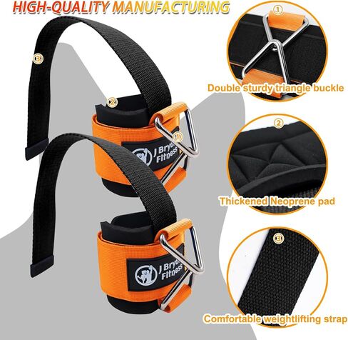 J Bryant Fitness Wrist Straps for Weightlifting and Cable Machines - Premium Padded Wrist Cuffs with Sturdy Triangle Buckle Ideal for Arm Training Tricep Extensions Upright Rows and Recovery Workouts in Kuwait