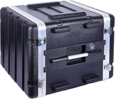 Crossrock Stackable 2U Rack Case, Shallow 14.25" Depth, Polyethylene Hard-shell Construction with Heavy Duty Hardware-Black(CRA9602US) in Kuwait
