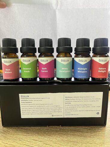 زيت عطري، مجموعة ESSLUX Clean من الزيوت المعطرة، زيوت عطرية للناشر للمنزل، روائح صنع الصابون والشموع الفاخرة، مجموعة هدايا زيوت عطرية - هواء نظيف، كتان منعش، قطن دافئ والمزيد in Kuwait