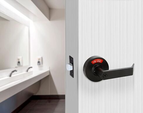 MuteX Extra Large Bathroom Privacy Lever Lock with Large Inuse or Vacant Indicator for Men Women Restroom, ANSI Grade2 Commercial Grade, Perfect for Professional Office Buildings in Kuwait