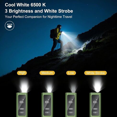 EDC Flat Flashlight High Lumens, Rechargeable Pocket Light with White/Warm LED, UV, Gream Beam, Flash Combo, 4 Bright Modes, Double Magnetic Base, for Outdoors, Emergency, Work, Detection (Orange) in Saudi Arabia